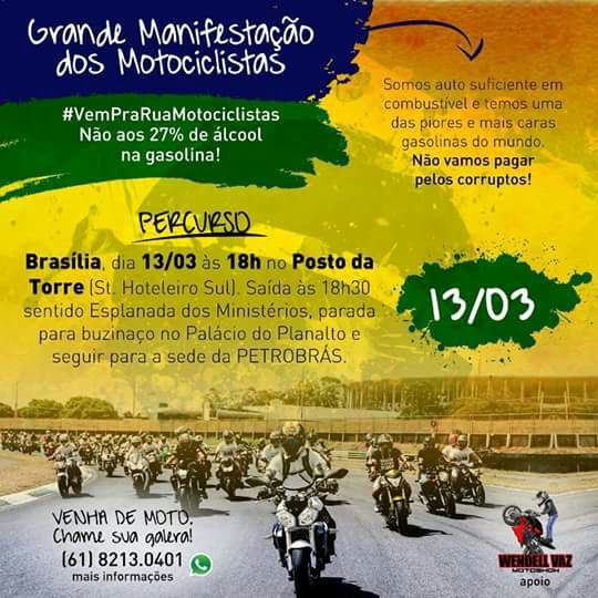 13/03 – Protesto de motociclistas em Brasília